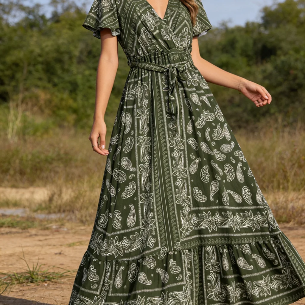 Robe long avec ceinture 